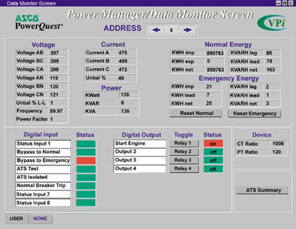 Power Manager Detail Screen 300 Series